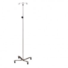 Clinton Stainless Steel IV Pole with 2-Hook Top Model IVS-312